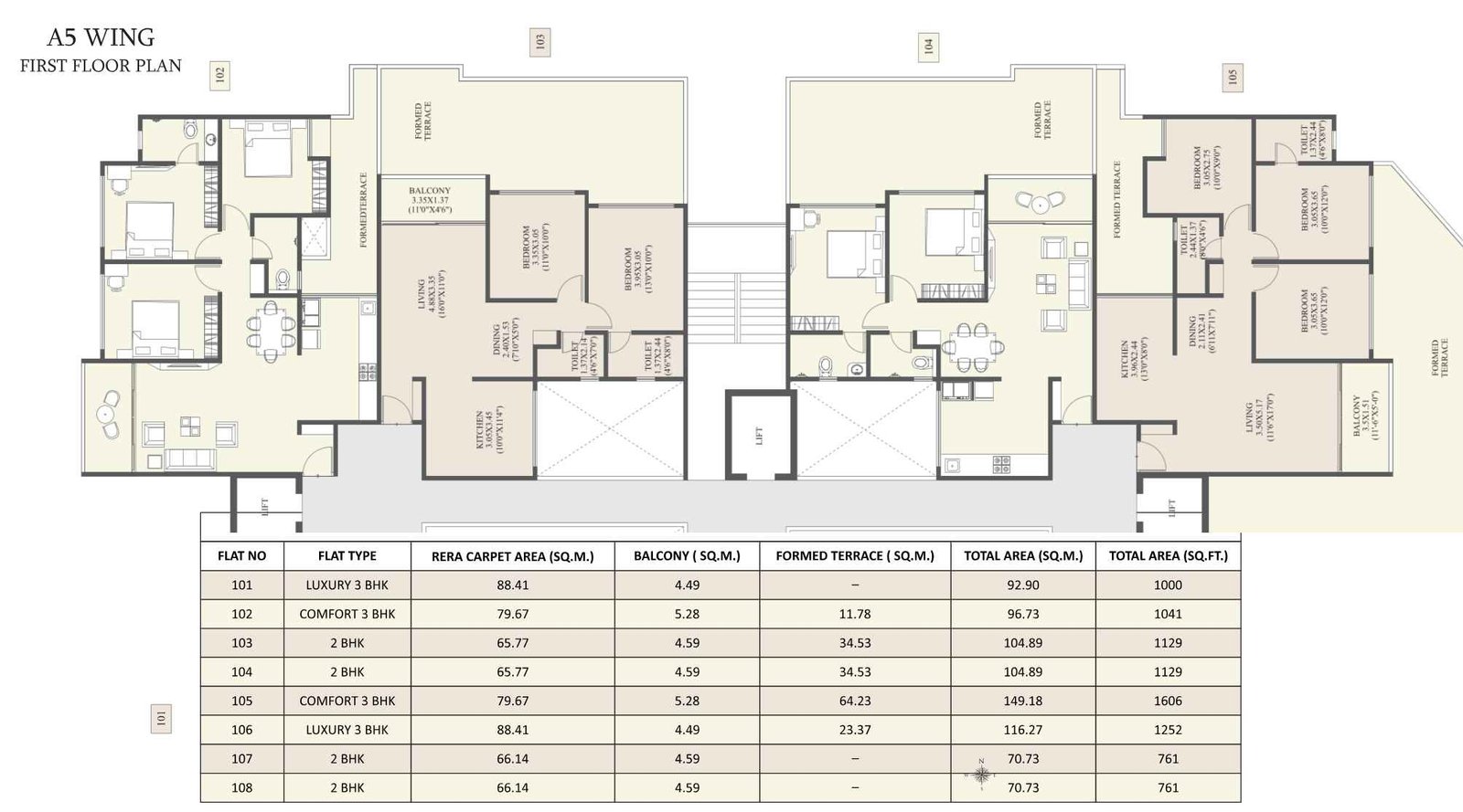 Unique-Youtopia-A5-wing-first-floor-plan