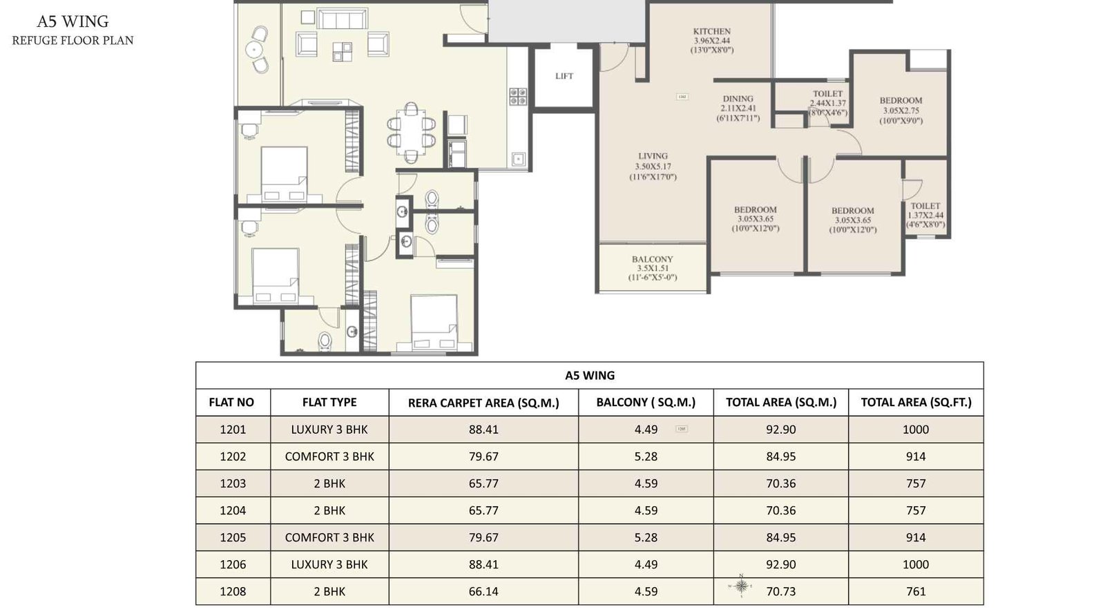 Unique-Youtopia-A5-wing-refuge-floor-plan